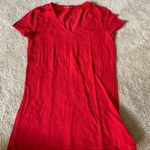Red V Neck T Shirt